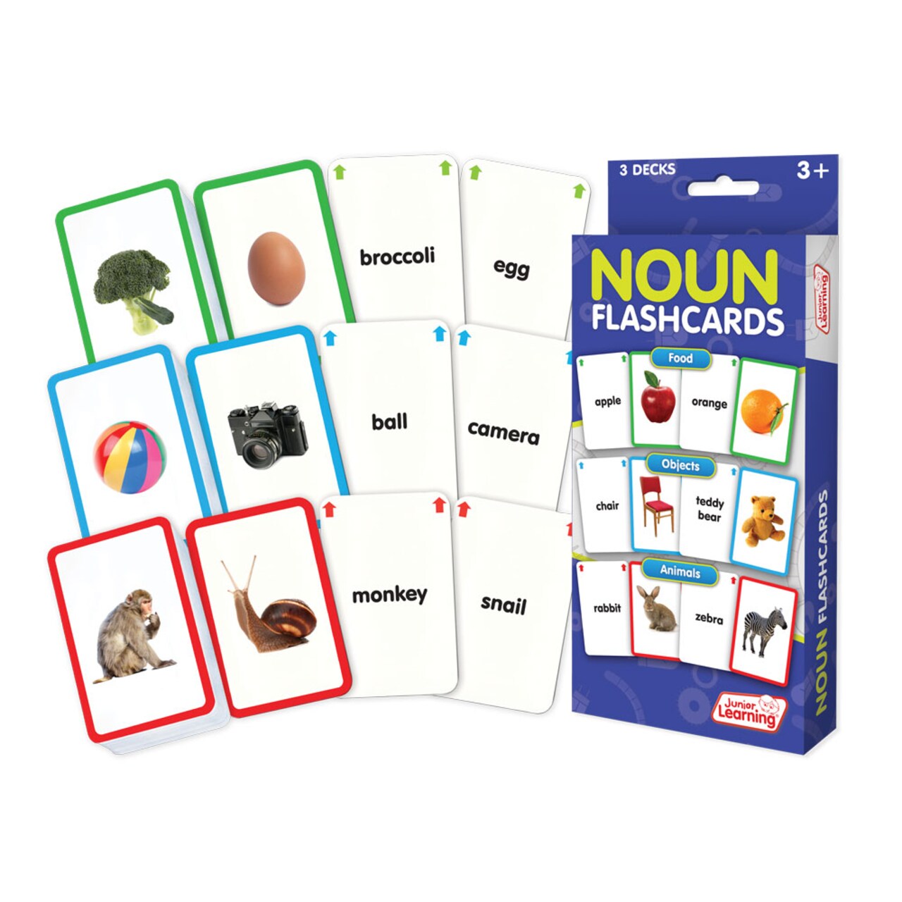 Noun Flashcards Junior Learning for Ages 3-4+, Kindergarten Learning, Language Arts, Perfect for Home School, Educational Resources